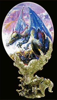 a crystal ball with a dragon inside
